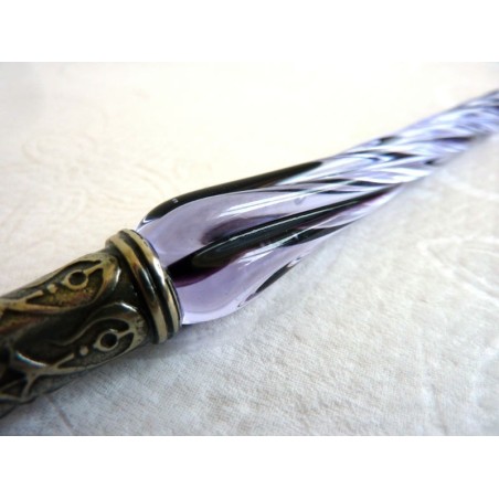 Glas kalligrafie pen en inkt - gedraaide glas