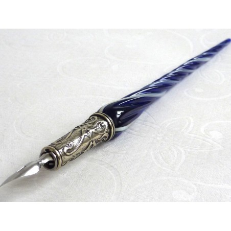 Glas kalligrafie pen en inkt - gedraaide glas