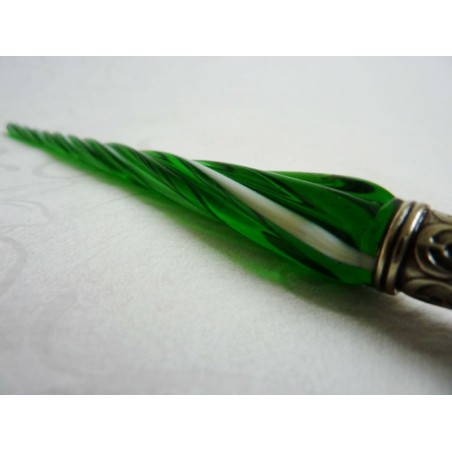 Glas kalligrafie pen en inkt - gedraaide glas