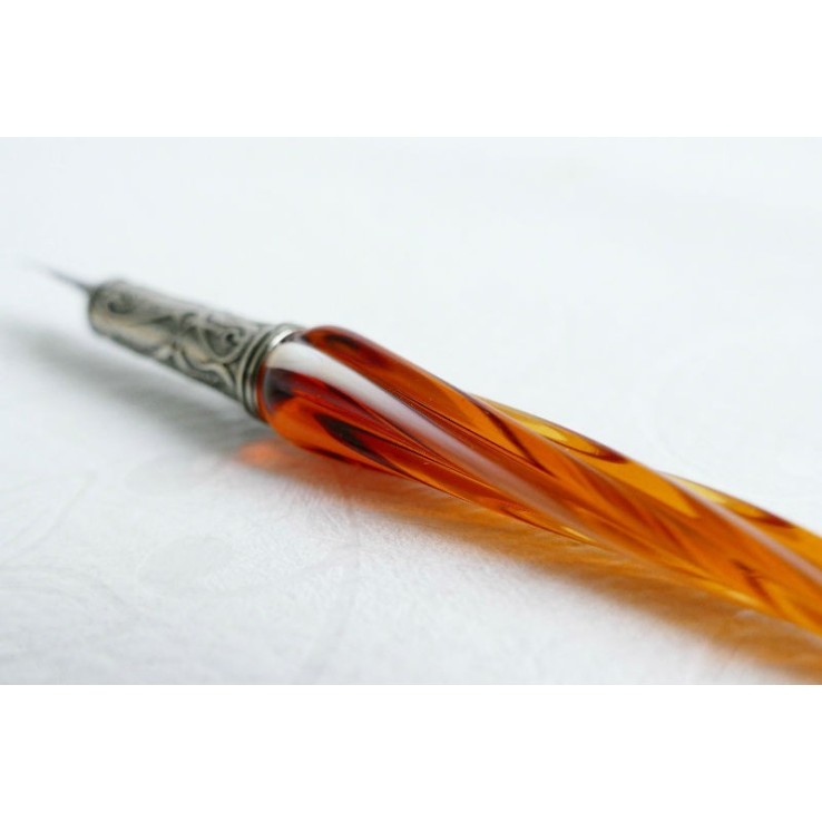 Glass Calligraphy Pen & Ink - Twisted Glass