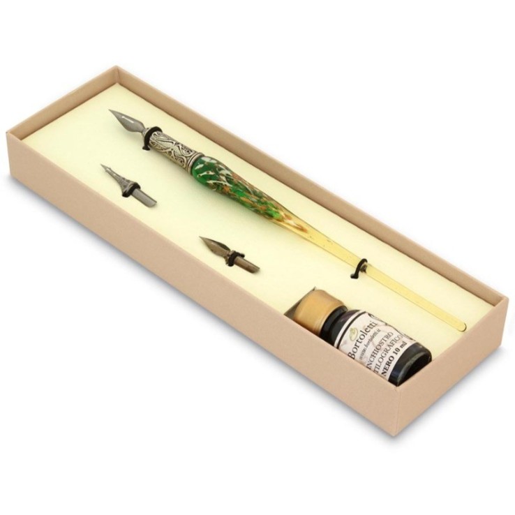 Bladguld glas kalligrafi penna och bläck