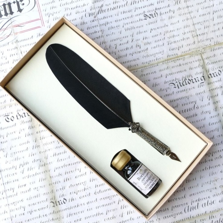 Overladen veerpen en inkt