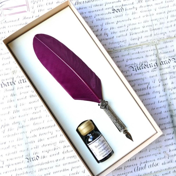 Stylo plume orné et encre