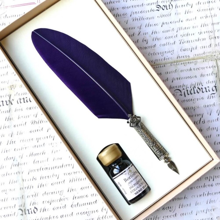 Stylo plume orné et encre