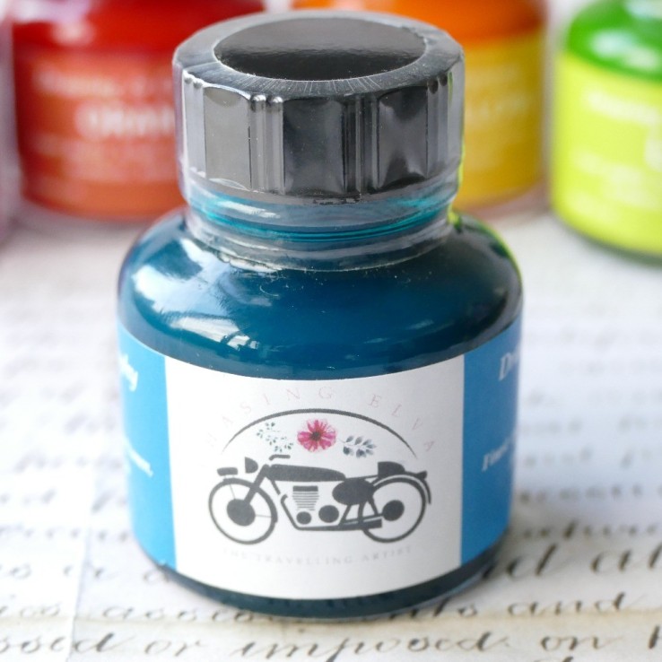 Blauwgroen blauw acrylinkt