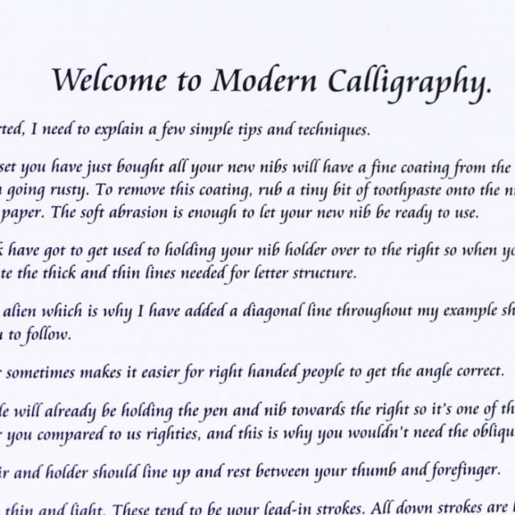 Folleto de caligrafía moderna