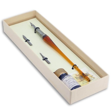 Penna calligrafica in vetro - 9 colori