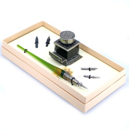 Set di penne per calligrafia in vetro - Foglia d'oro