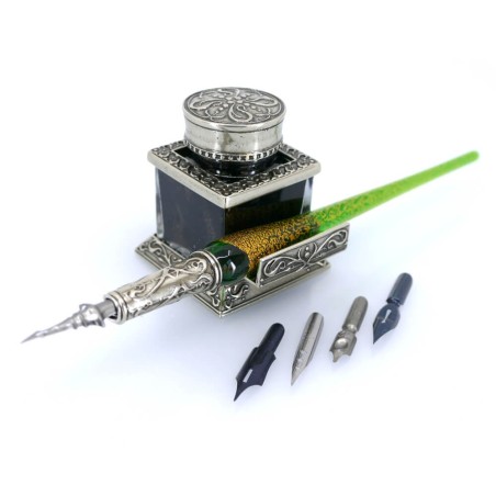 Feuille d'or stylo de calligraphie ensemble