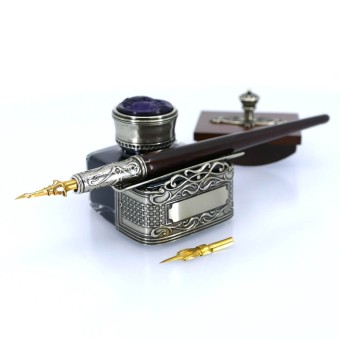 Wooden calligraphy desk set - Corner 2