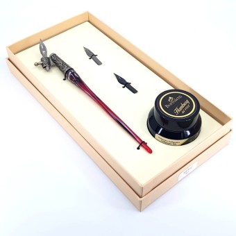 Schräger Kalligraphiestift - silbernes Glasblatt