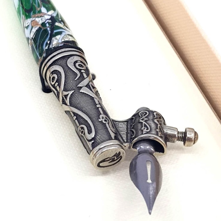 Sned kalligrafi penna - glas bladsilver