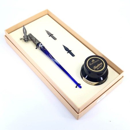 Sned kalligrafi penna - glas bladsilver