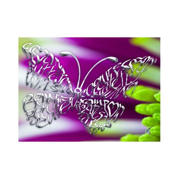 Cromo Mariposa en una flor púrpura