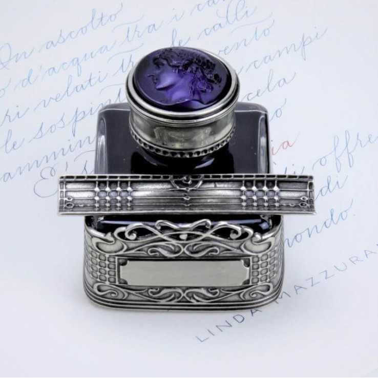 Vetro calligrafia set di penne scrivania - Priuli