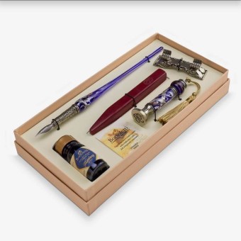 Stylo en verre, cachet de cire - Leopardi 2