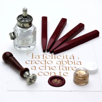 Set di sigilli di cera per matrimoni - in legno 2