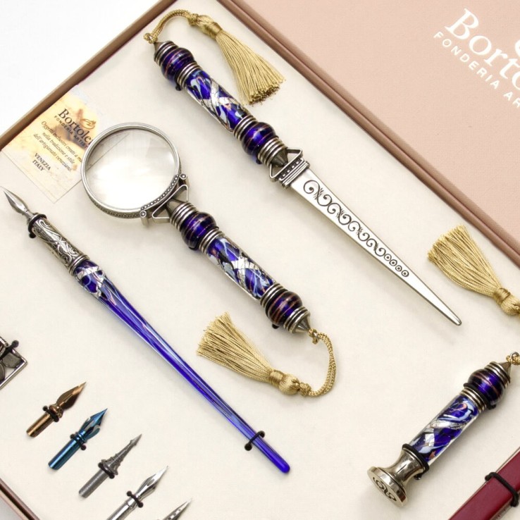 Complete Glass Calligraphy Desk Set - Cornaro