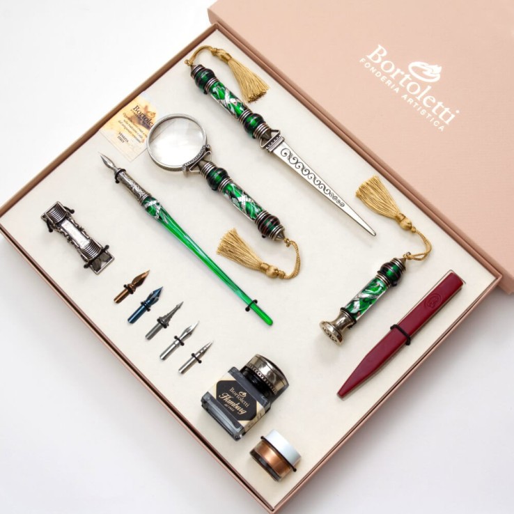 Complete glazen kalligrafieset - Cornaro