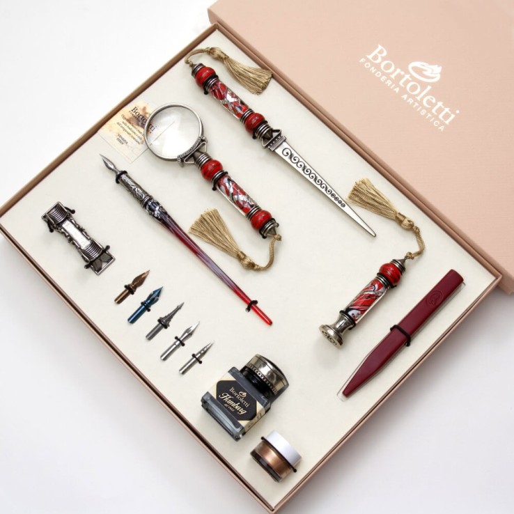 Komplettes Kalligraphie-Set aus Glas – Cornaro