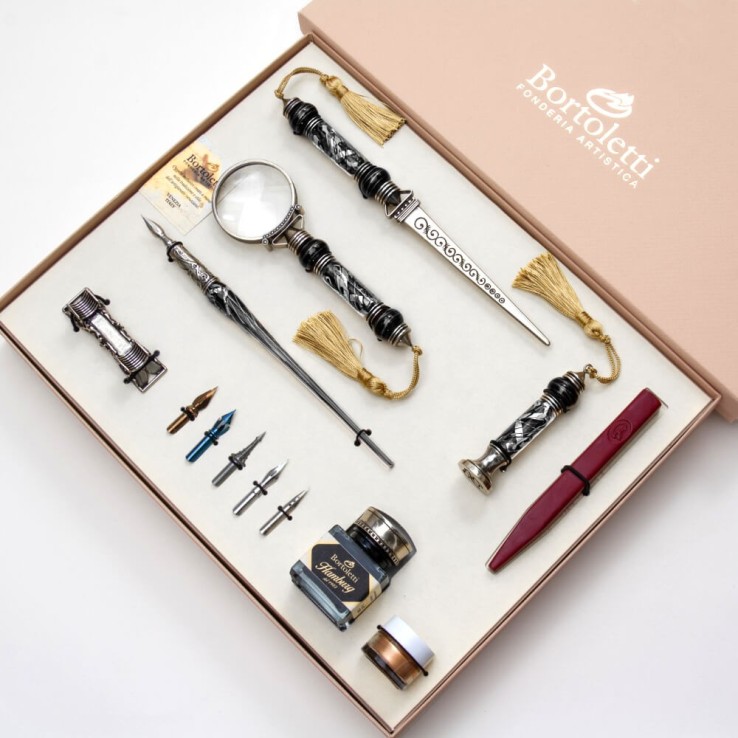 Complete glazen kalligrafieset - Cornaro