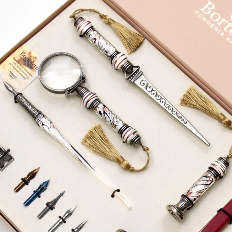 Komplettes Kalligraphie-Set aus Glas – Cornaro