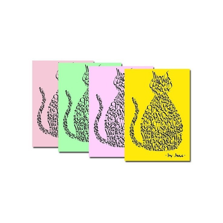 Kattenkaarten - pastelkleuren
