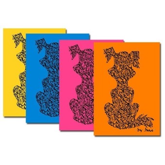 Dog Notelets in Bright Colours