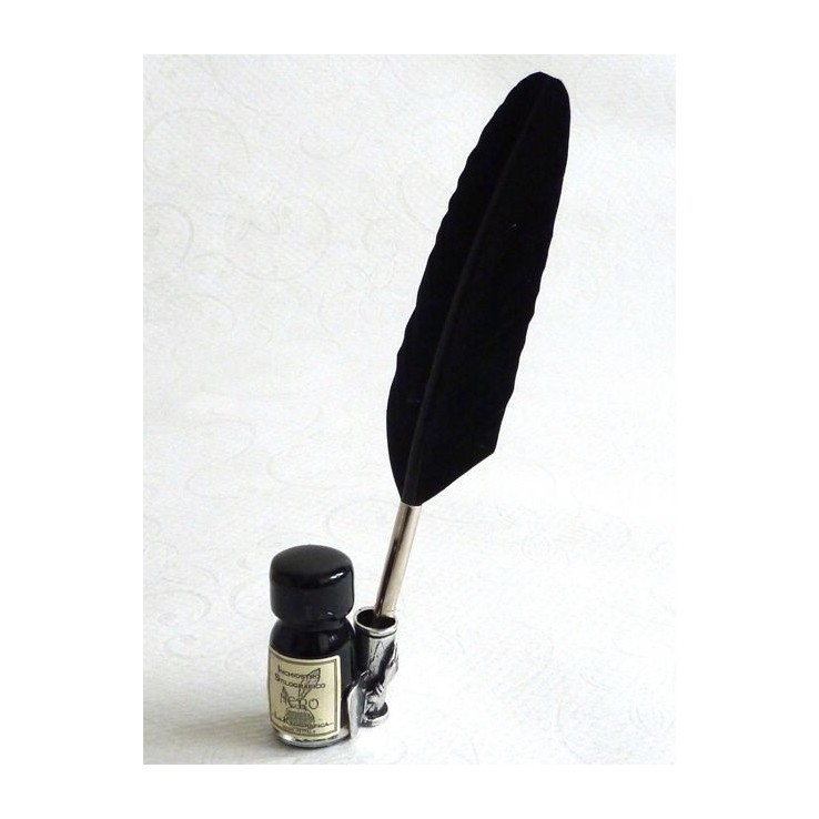 Black Feather Calligraphy Pen - Small