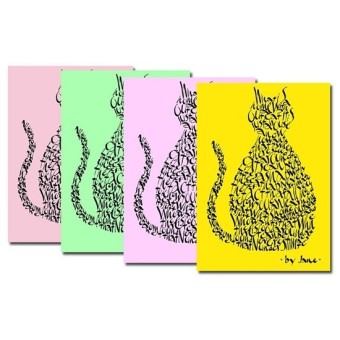 Cartes chat - couleurs pastel